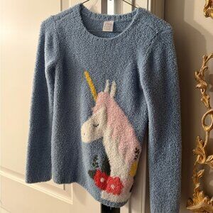 Hanna Andersson Blue and Pink Unicorn Sweater